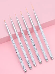 指甲繪圖筆套裝,6入組大理石紋樣式美甲筆刷,指甲設計刷,繪畫繪畫襯墊指甲工具,適用於家庭使用和專業美甲沙龍 - 彩色 - 查看 2