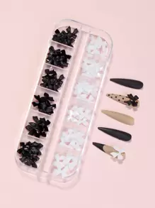 使用 3D 美甲装饰改变你的指甲 1 盒蝴蝶结美甲装饰 适合女性和女孩 DIY 美甲饰品 美甲宝石 美甲用品