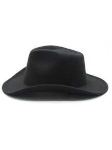 Solidny kapelusz Fedora - Czarne - Zobacz 3