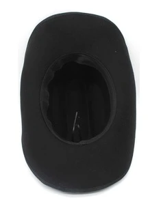 Solidny kapelusz Fedora - Czarne - Zobacz 5