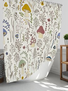 1pc Plant Pattern Shower Curtain - Multicolor - View 1