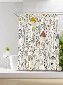 1pc Plant Pattern Shower Curtain - Multicolor - View 2