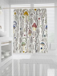 1pc Plant Pattern Shower Curtain - Multicolor - View 5