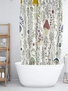 1pc Plant Pattern Shower Curtain - Multicolor - View 6