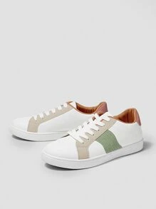 Color Block Skate Shoes - White - View 2