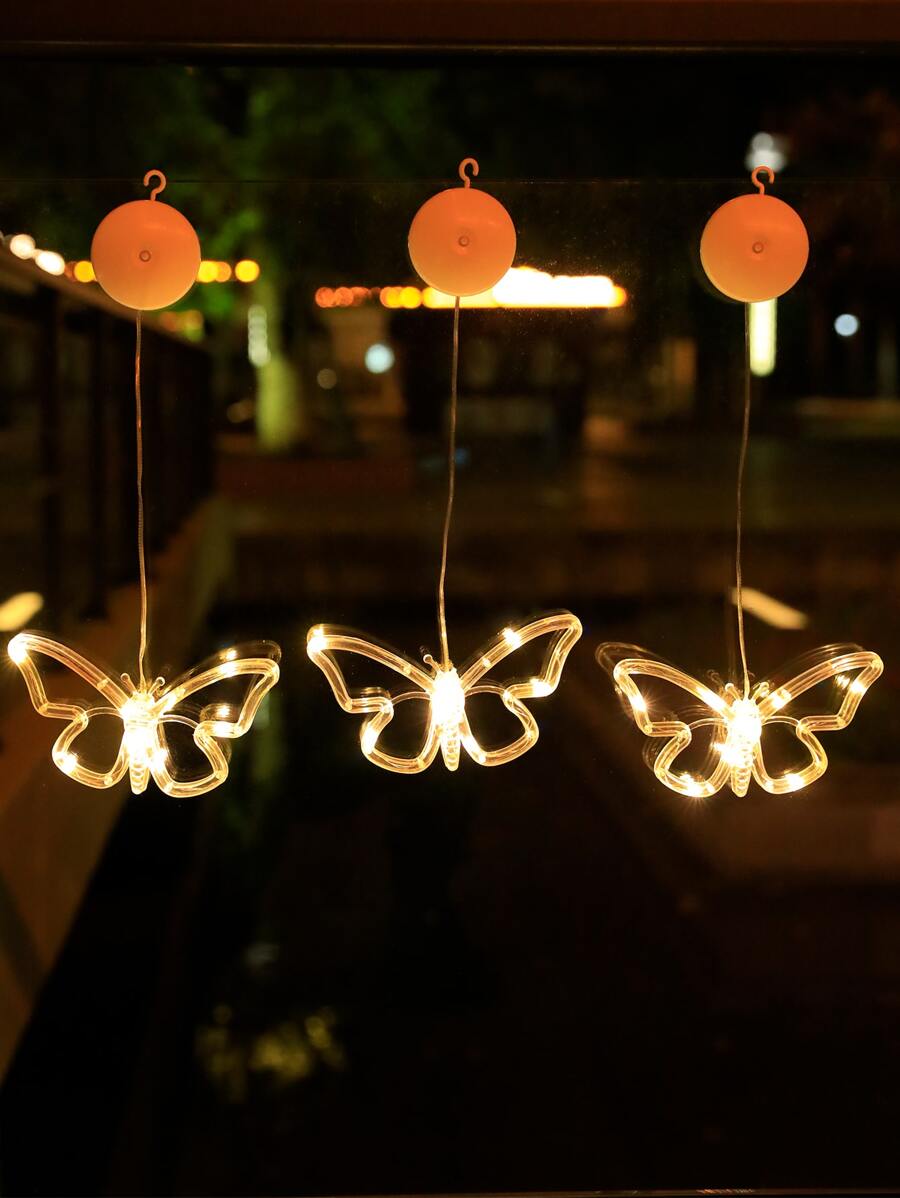 1 pieza Luz de la decoración con diseño de mariposa - Amarillo - Ver 1