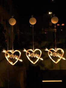 1pc Arrow & Heart Shaped Decoration Light - Yellow - View 3