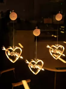 1pc Arrow & Heart Shaped Decoration Light - Yellow - View 5
