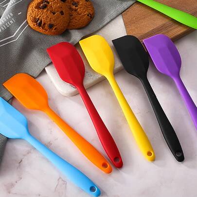1 件随机颜色迷你硅胶蛋糕刮刀奶油抹刀烘焙工具