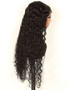 Extra Long Water Wave 13 X 4 X 1 T Part Lace Wigs Real Human Hair Lace Frontal Closure Wigs  With Front Baby Hair Pre Plucked Natural Hairline 30Inch Wig Natural Black Color - Natural Black - View 5