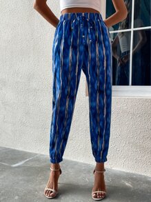 SHEIN VCAY 滿版印花九分運動褲