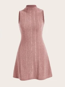 SHEIN EZwear 小高領條紋針織洋裝