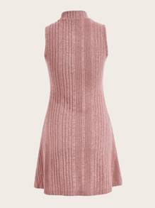 SHEIN EZwear 小高領條紋針織洋裝