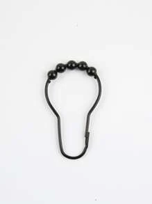 12pcs Bead Decor Shower Curtain Hook - Black - View 4