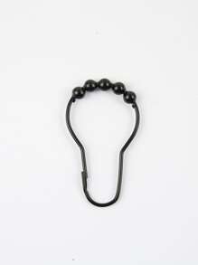 12pcs Bead Decor Shower Curtain Hook - Black - View 5