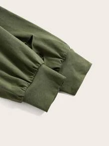 SHEIN ICON Sudadera unicolor desgarro de hombros caídos