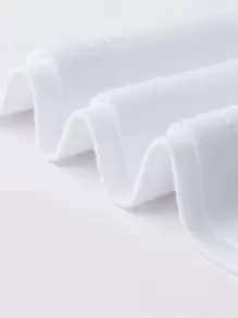 Manfinity Homme Hombres Camisa polo con estampado de letra de cuello en contraste con cremallera cuarta - Blanco - Ver 4