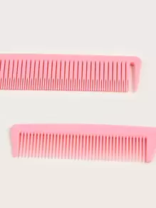 尖尾梳专业美发女长发家用挑染梳发廊挑梳圆盘发梳染发梳粉色2件装,发刷/发梳