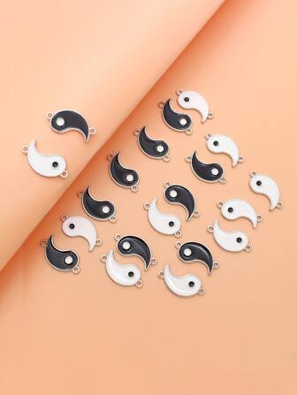 20 piezas colgante de bricolaje Yin y Yang de aleación