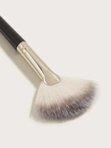 1支扇形高光刷、粉底刷、遮瑕刷、腮红刷、修容刷、腮红刷、古铜粉刷、散粉刷、粉底刷、腮红刷 - 黑色 - 查看 4