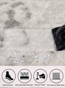 1入組紮染毛茸茸地毯 - 淺灰色 - 查看 3