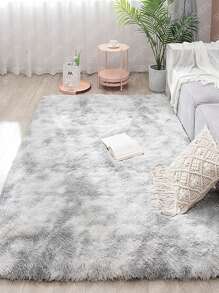 1入組紮染毛茸茸地毯 - 淺灰色 - 查看 4