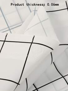 Plaid Print Shower Curtain - Black and White - View 8