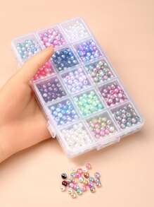 1 hộp 15-lưới Gradient Nhựa Hạt Trộn Cho Tự Làm Vòng Tay & Làm Vòng Cổ - Nhiều màu - Xem 5