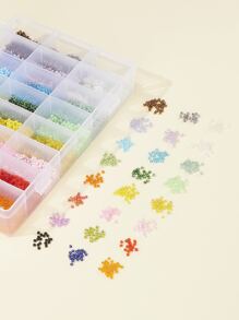 1 caja 288G 24 cuentas de semillas de vidrio de estilo Ceilán y colores opacos y esmerilados y colores arcoíris y colores lustrados y transparentes redondos colores mezclados 2mm cuentas DIY accesorio de joyería - Multicolor - Ver 6