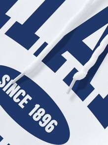 SHEIN EZwear Quần áo thể thao nữ Dây kéo Túi Lá thư Giải trí - trắng - Xem 3