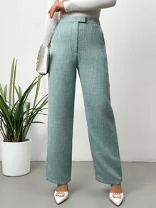 SHEIN Privé High Waist Suit Trousers - Mint Green - View 6