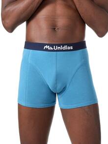Hombres Calzoncillos boxer con estampado de letra - Azul menta - Ver 3