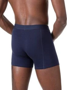 Hombres Calzoncillos boxer con estampado de letra - Azul Marino - Ver 2