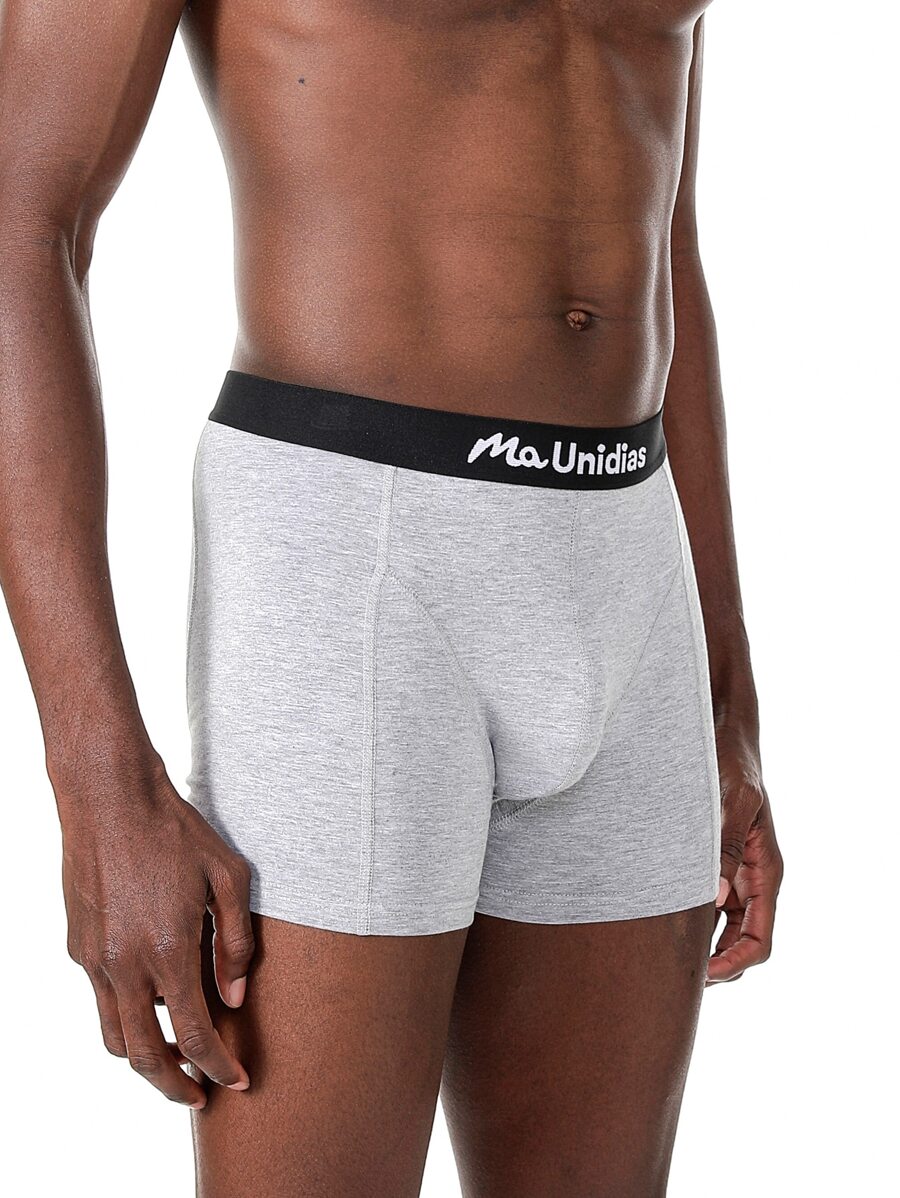 Hombres Calzoncillos boxer con estampado de letra - Gris Claro - Ver 1