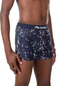 Hombres Calzoncillos boxer con estampado de letra - Azul Marino - Ver 3