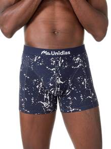 Hombres Calzoncillos boxer con estampado de letra - Azul Marino - Ver 6