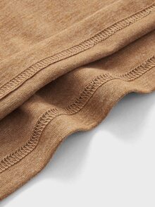 Manfinity Men Letter Graphic Mock Neck Tee - Brown - View 7