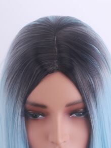 Tóc giả tổng hợp dài thẳng cực dài - Màu xanh lam - Xem 5