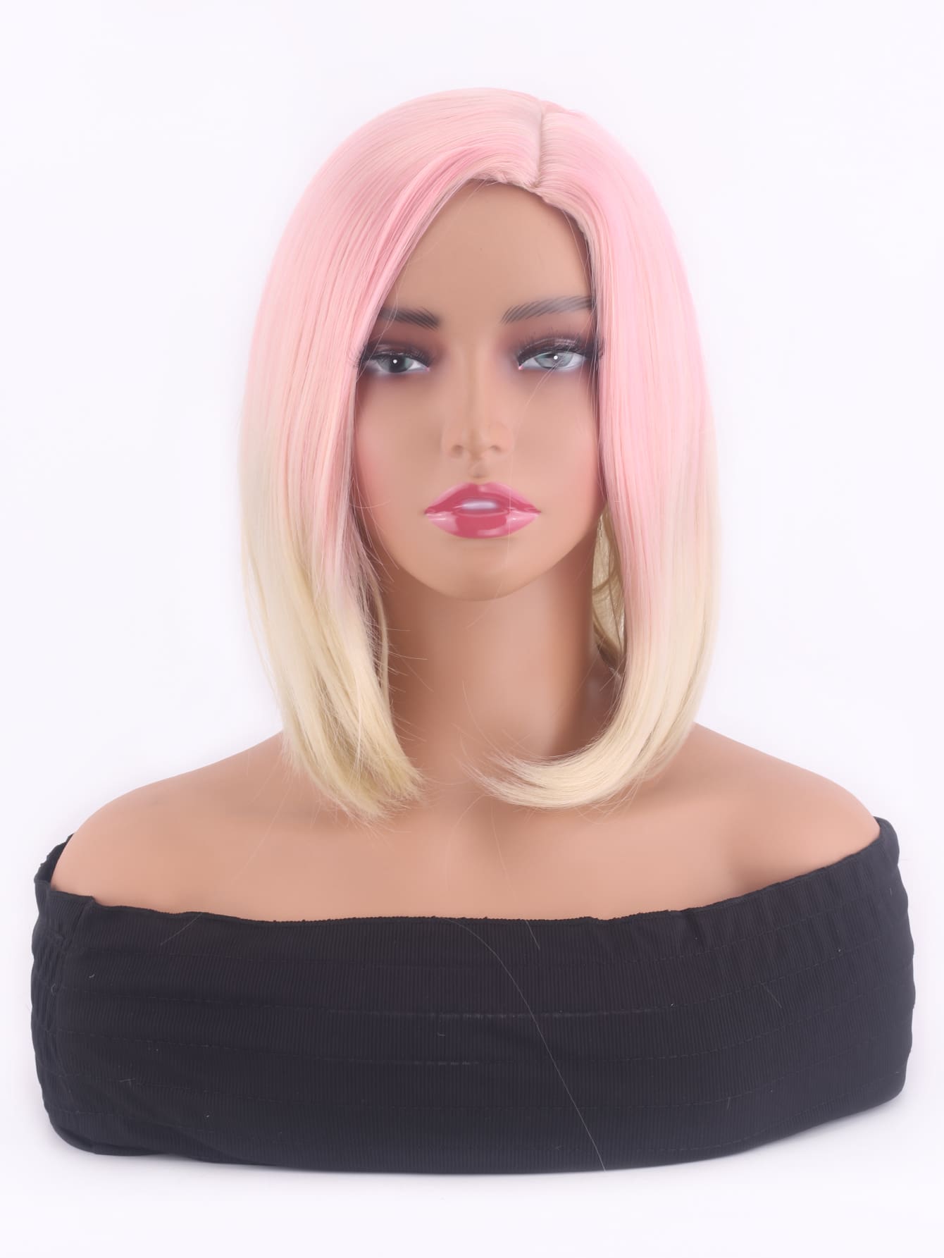 漸層中等直筒人造假髮 - 彩色 - 查看 1