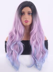 漸層長款卷人造假髮 - 彩色 - 查看 1