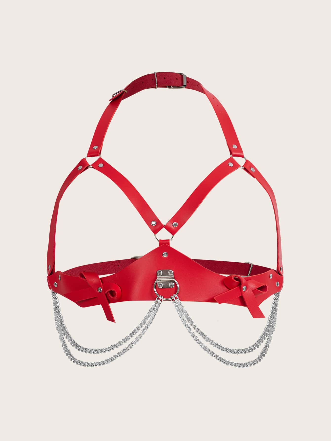 Phụ kiện đồ lót Plus Size Chuỗi Nhẫn màu trơn - Đỏ - Xem 1