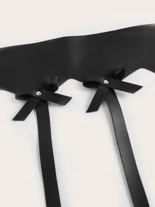 Calcetines de malla con diseño de lazo con liga & - Negro - Ver 4