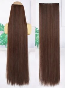 夾片長款直筒合成纖維接髮 - Light Brown - 查看 1