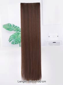 夾片長款直筒合成纖維接髮 - Light Brown - 查看 3