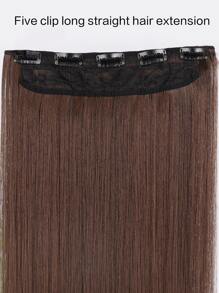 夾片長款直筒合成纖維接髮 - Light Brown - 查看 4