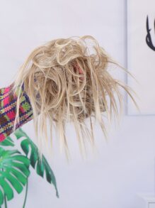 Updo de cabello corto rizado sintético - Multicolor - Ver 1