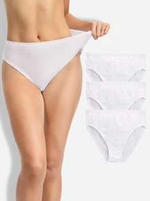 Conjunto de 3 piezas de bragas sólidas Deyllo - Blanco - Ver 1