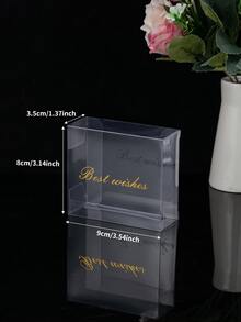 3 piezas Caja de regalo transparente con estampado de letra - Multicolor - Ver 2