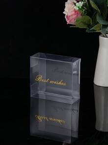 3 piezas Caja de regalo transparente con estampado de letra - Multicolor - Ver 4