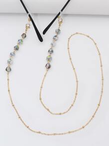 Cadena para gafas con diseño de cuenta - Dorado - Ver 1